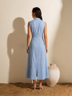 Double-Breasted Blazer Dress – Powder Blue