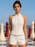 Halter Neck Buttoned Top