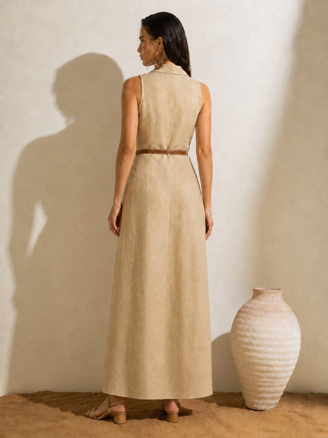 Sahara Grace Linen Wrap Dress – Blush