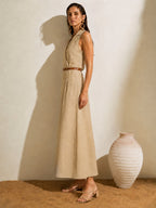 Sahara Grace Linen Wrap Dress – Blush