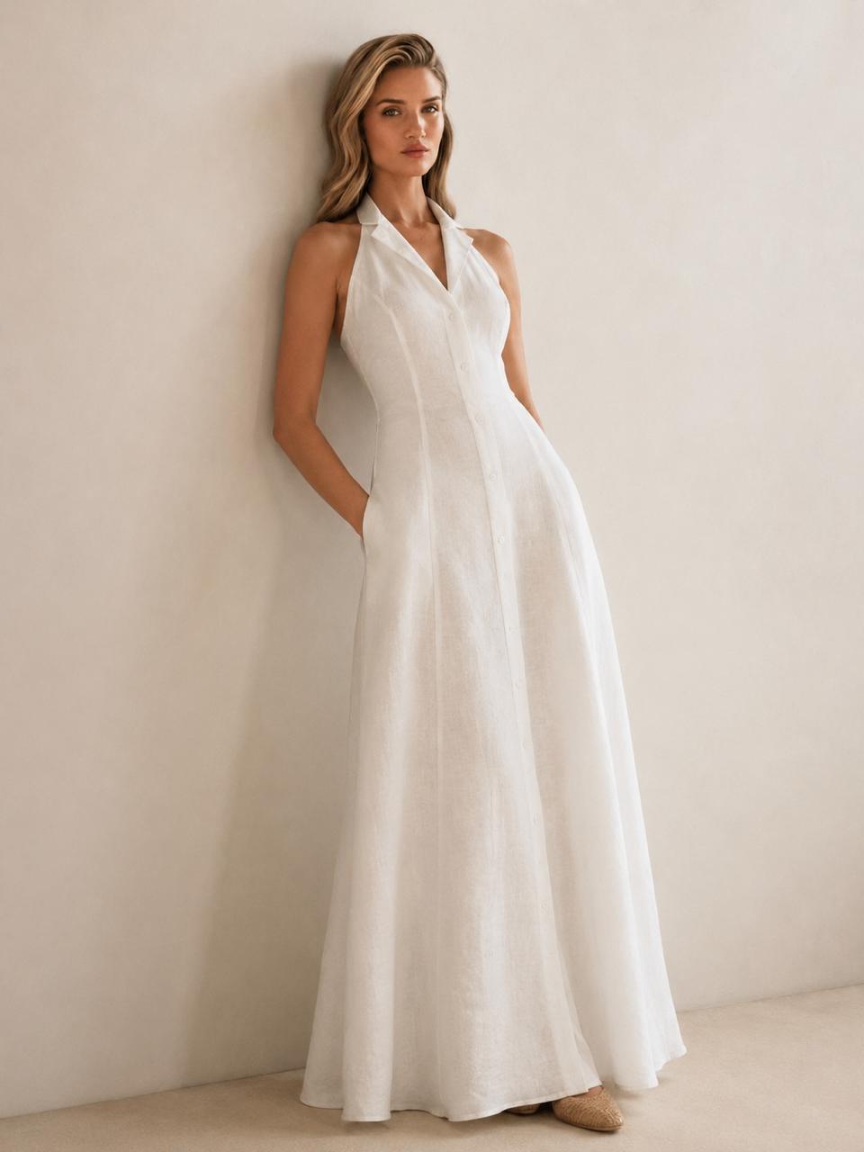 The Riviera Linen Maxi Dress