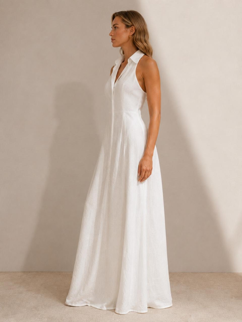 The Riviera Linen Maxi Dress