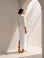 High-Waist Pencil Skirt – Ivory