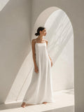 Spaghetti-Strap A-Line Maxi Dress – Ivory
