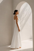 Spaghetti-Strap A-Line Maxi Dress – Ivory