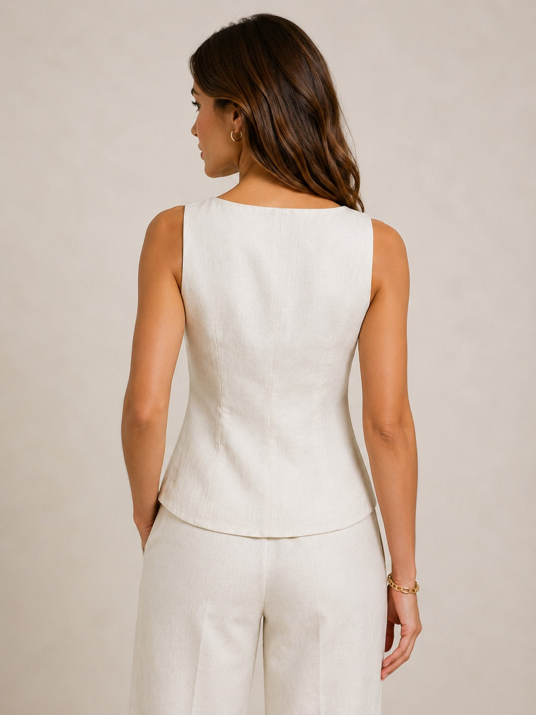 The Riviera Linen Top – Soft Ivory