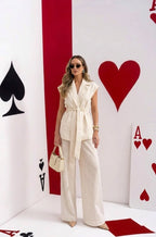 Linen Belted Blazer Co-ord Set